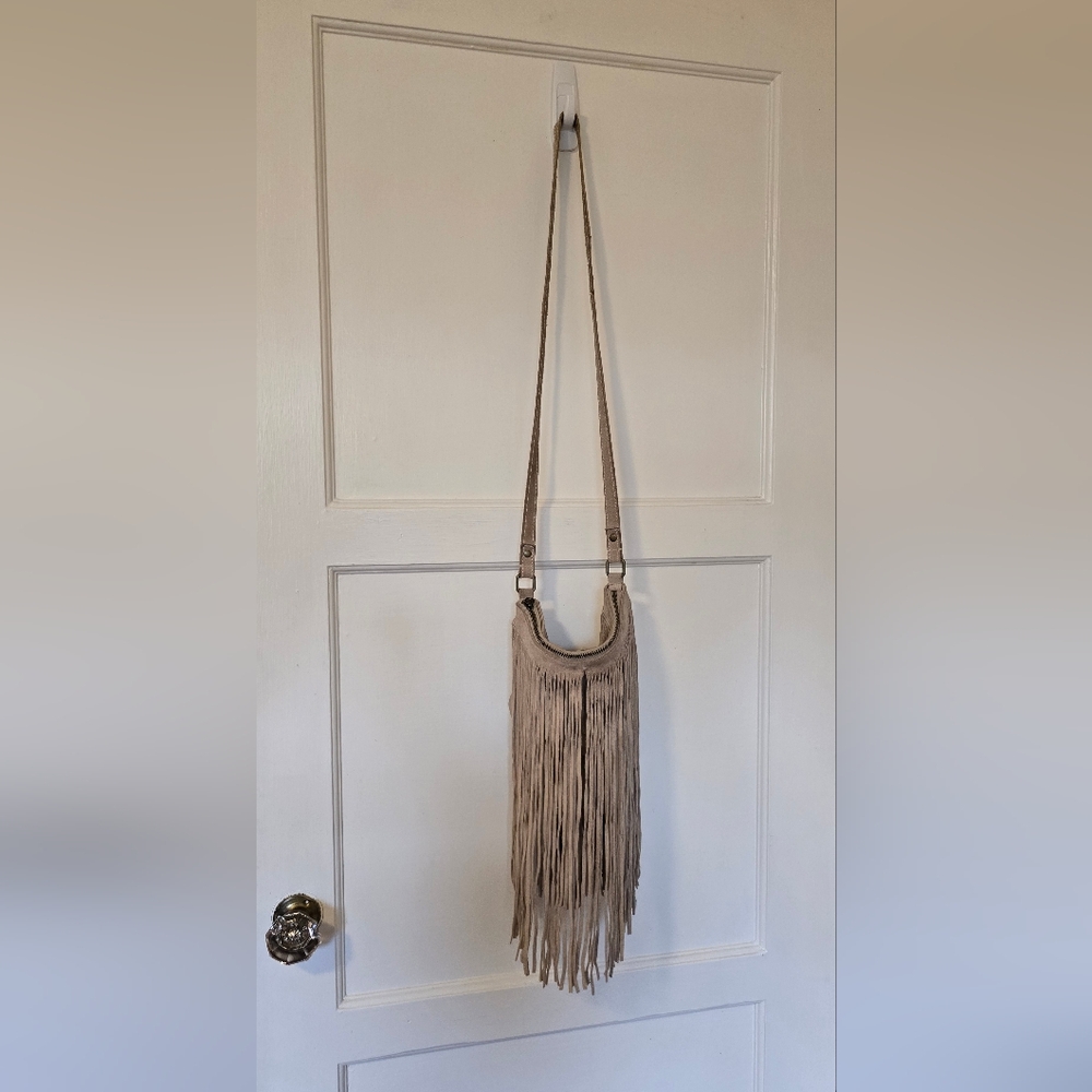 Fringe Tan Crossbody Bag - Picture 2 of 8